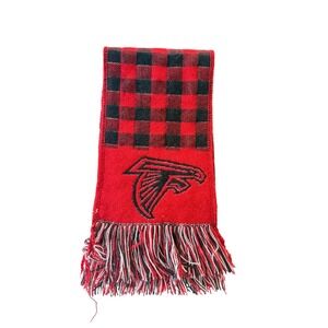 FOCO Atlanta Falcons Scarf Red‎ Black Buffalo Plaid Knit Fringe STA0618-00001